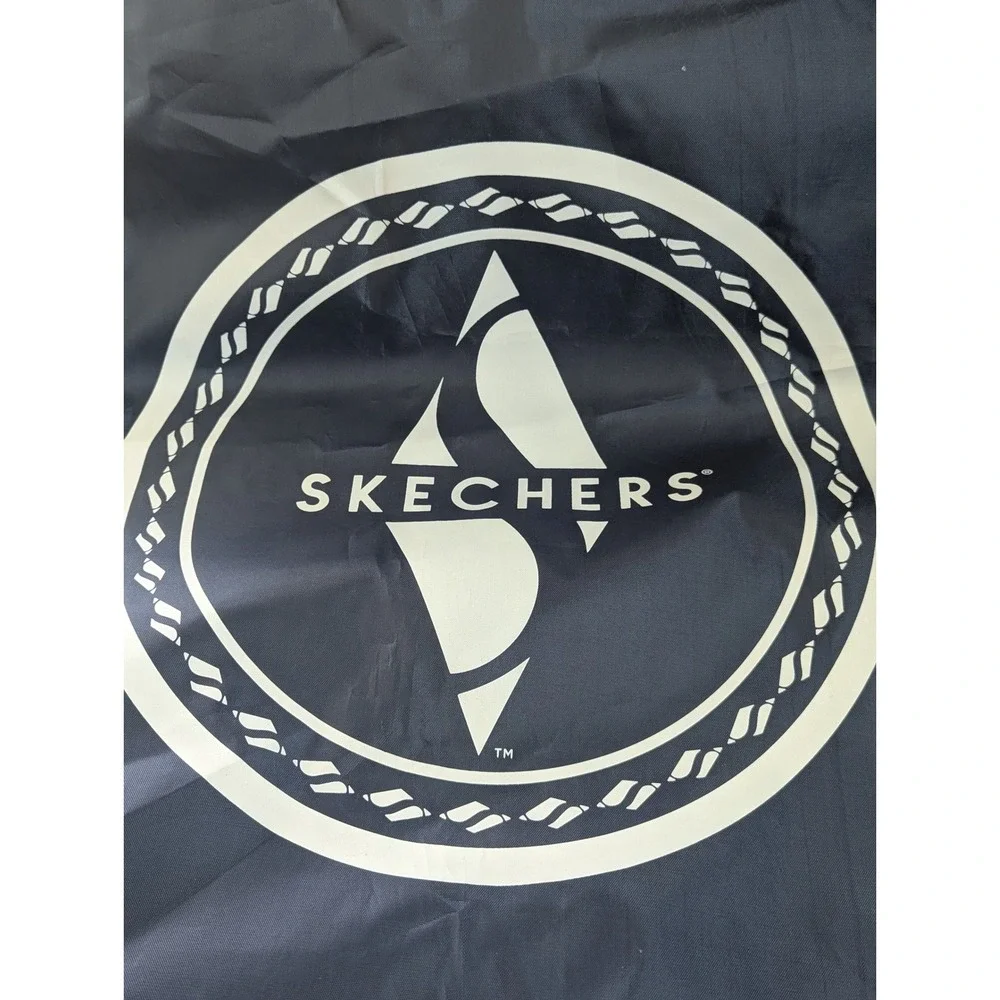 Skechers Drawstring Cinch Backpack Navy Blue Logo Gym Travel Bag Lightweight